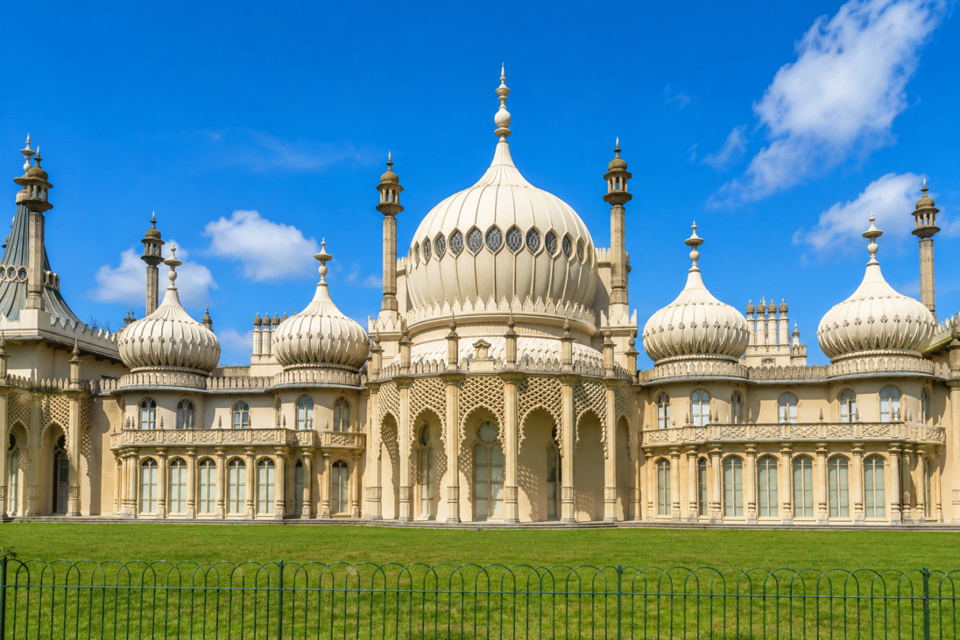 The Royal Pavilion onion domes against a blue sky